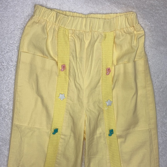 Nwot vintage carters yellow summer pants stars music notes size 5 - Picture 2 of 8